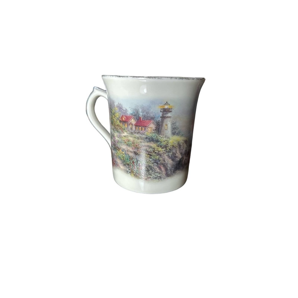 Lenox Footprints Collector Mug Nicky Boehme 1998 Fine Porcelain Lighthouse Poem